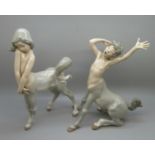 Two Lladro centaurs, one a/f, part leg missing