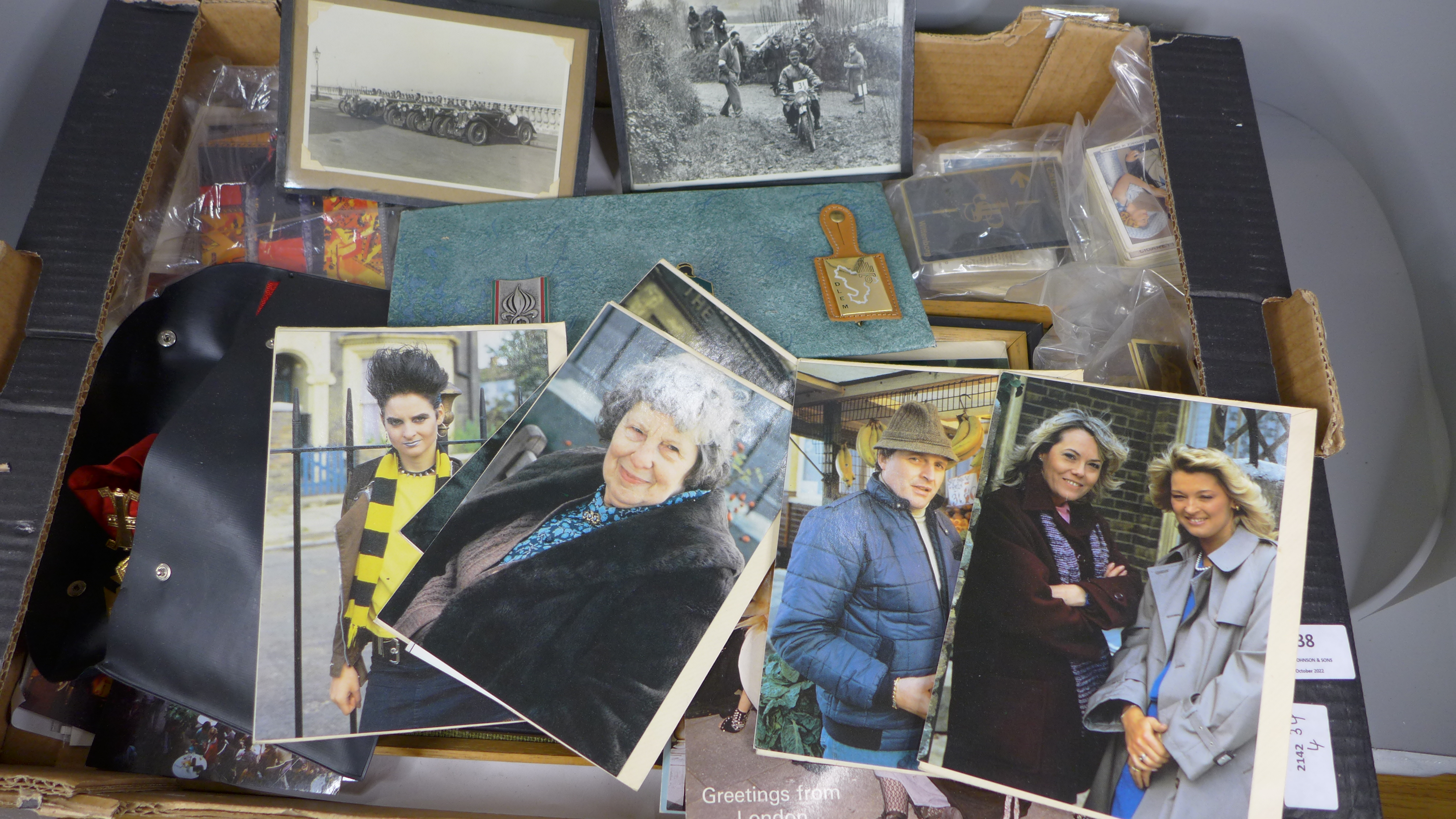 A KOM lodge sash, one other, cigarette cards, postcards, others including Eastenders, a mining share - Image 3 of 4