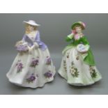 Two Royal Worcester limited edition figures; Sweet Holly and Sweet Violet