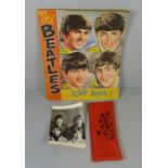 Beatles Fan Club card, pencil case and scrap book