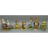 Seven Beswick Beatrix Potter figures