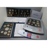 Four UK proof coin sets, 1997, 1998, 1999 and 2000