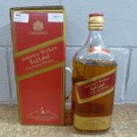 One bottle, Johnnie Walker Red Label Old Scotch Whisky, 2 litres (with evaporation loss)