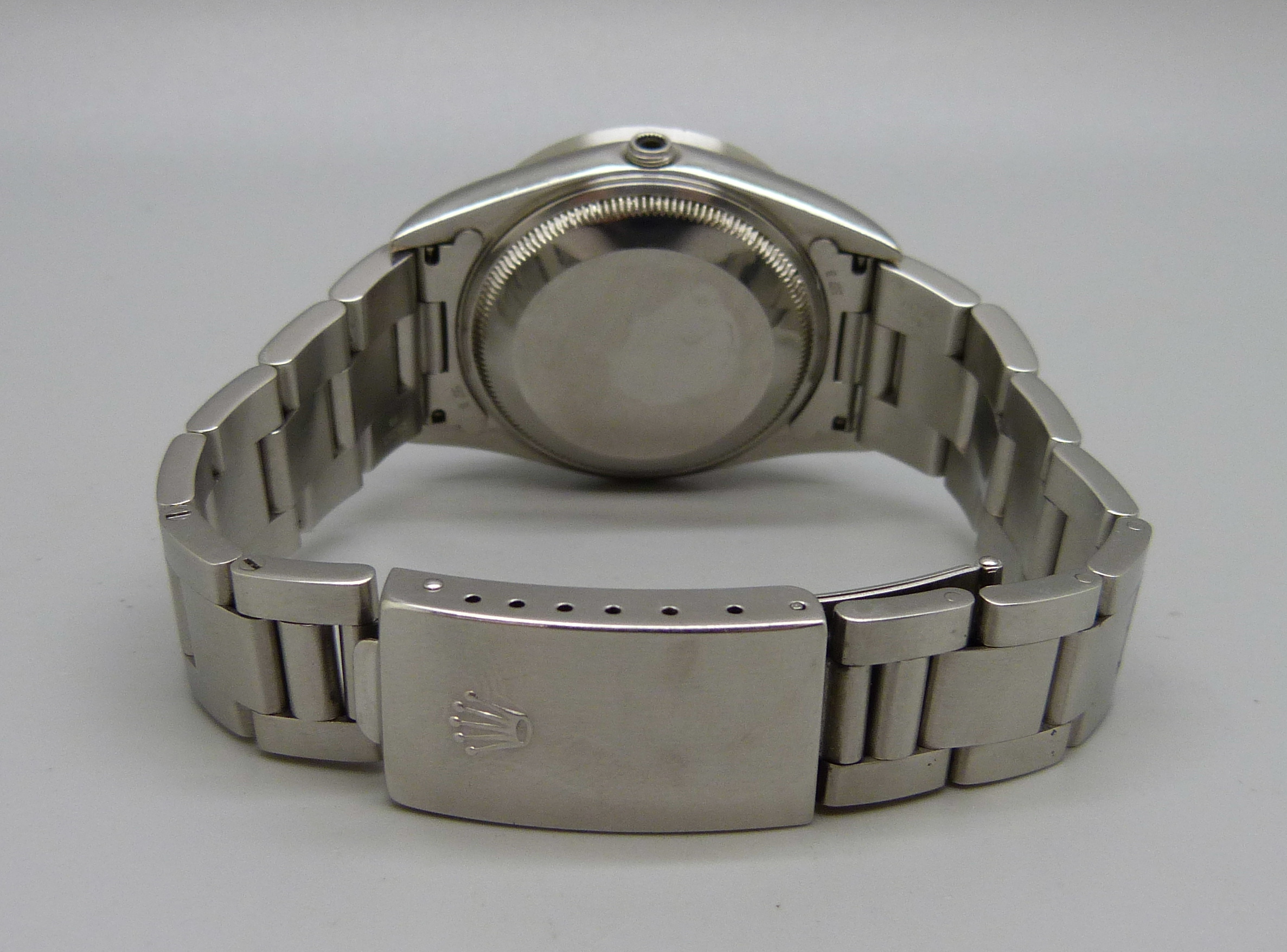 A Rolex Oyster Perpetual Date wristwatch, boxed with papers, lacking crown - Image 6 of 14