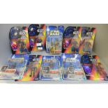 Six Kenner Star Wars Shadows of the Empire figures and four Hasbro Star Wars figures, three Attack