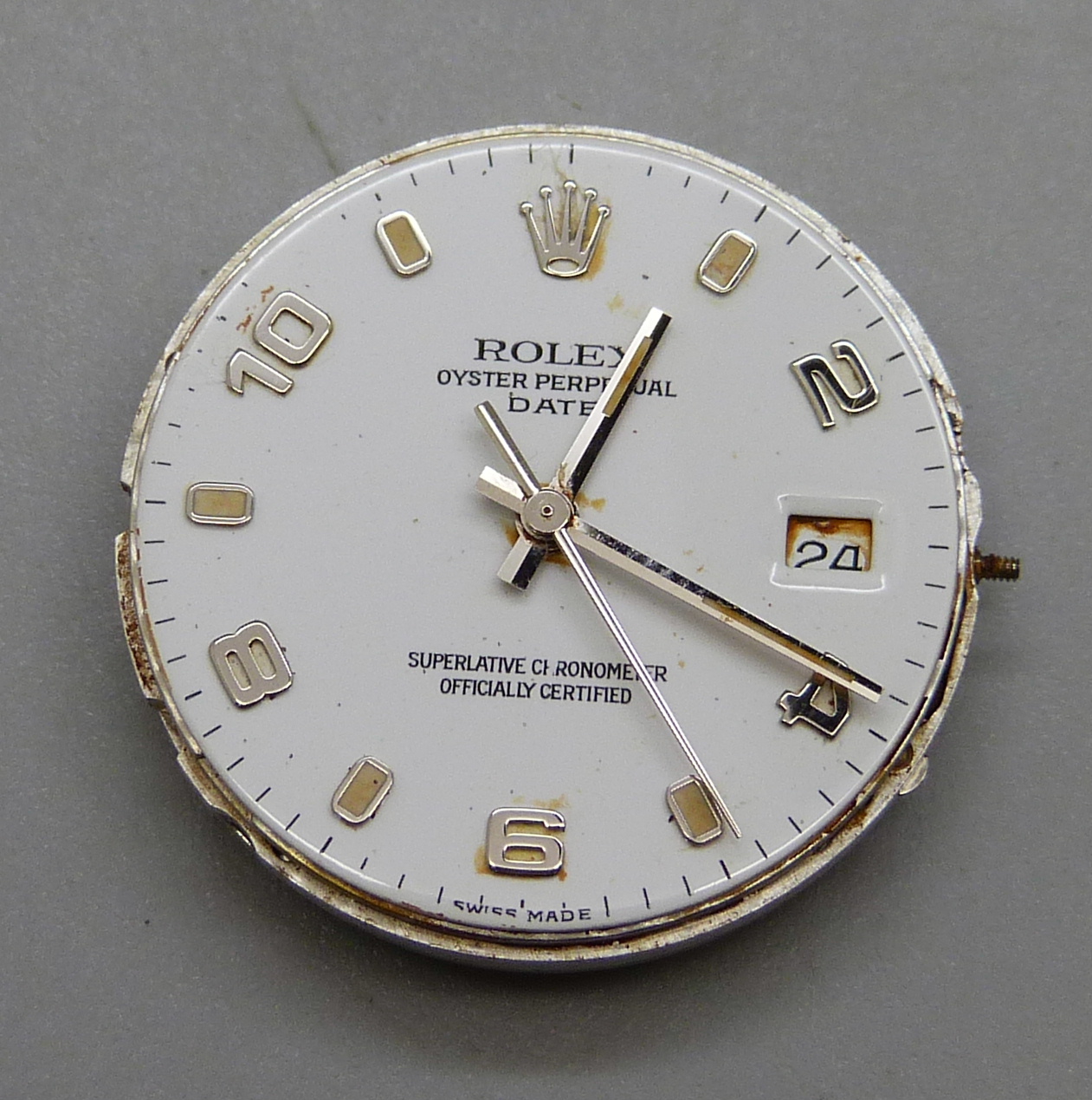 A Rolex Oyster Perpetual Date wristwatch, boxed with papers, lacking crown - Image 9 of 14