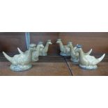 Six Beneagles Scotch Whisky decanters, all Loch Ness Monster, with contents