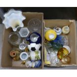 A tall glass vase, other glass, china, Royal Doulton stoneware jug, etc. **PLEASE NOTE THIS LOT IS