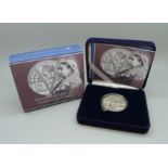 A Royal Mint 2001 Queen Victoria silver proof £5 Anniversary Crown, cased