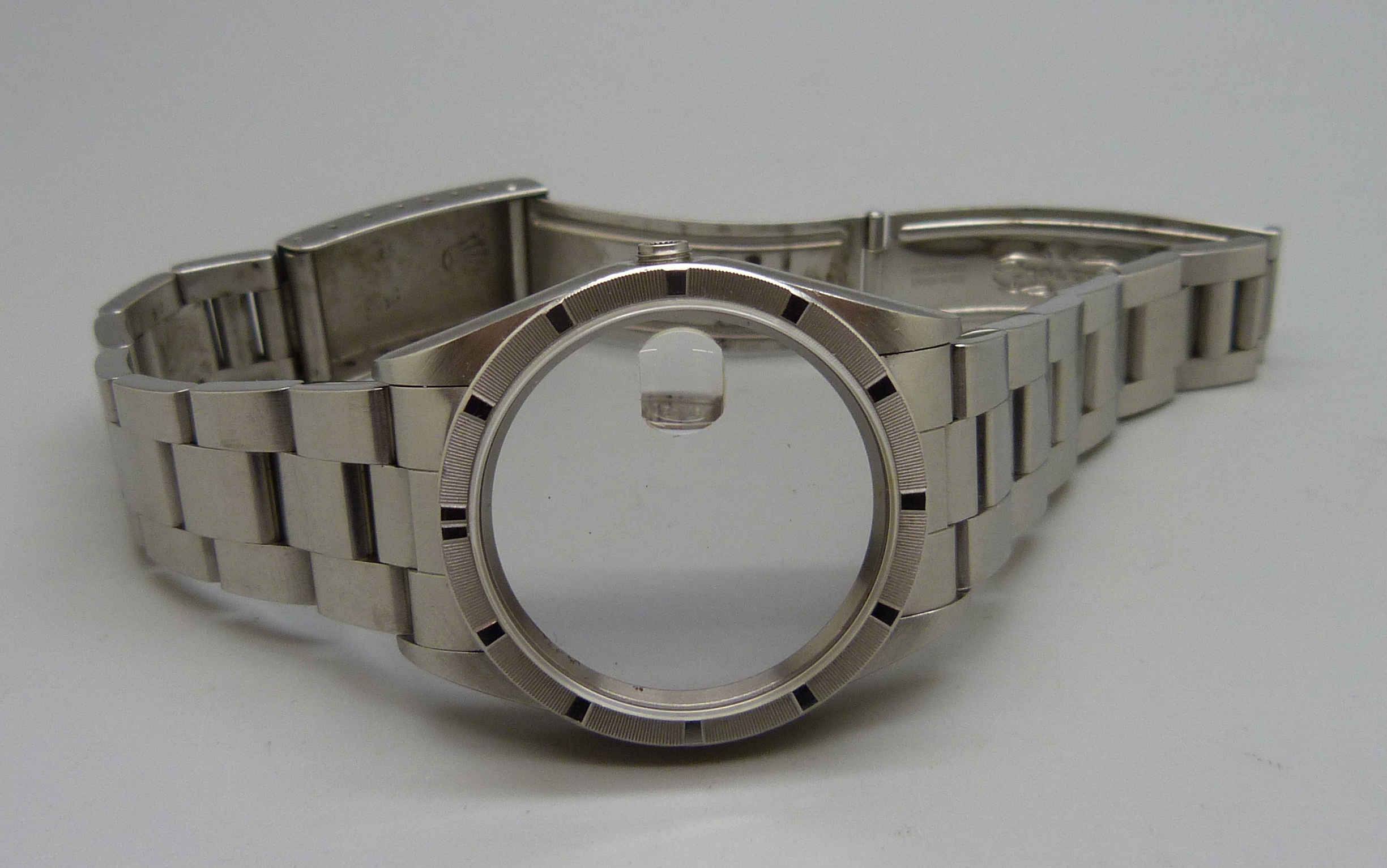A Rolex Oyster Perpetual Date wristwatch, boxed with papers, lacking crown - Image 10 of 14