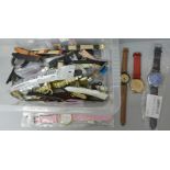 Assorted watch straps and wristwatches