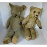 Two straw filled vintage Teddy bears