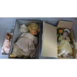 A collection of dolls including antique and miniature