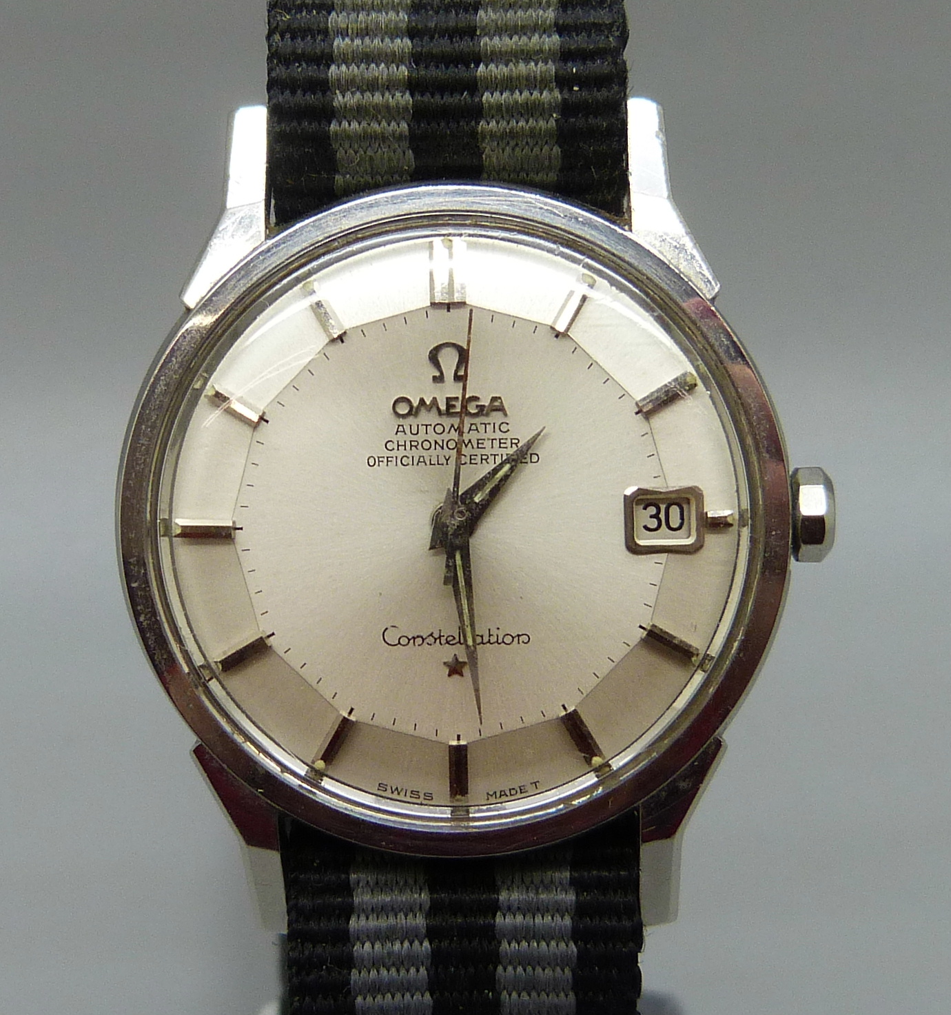 An Omega Constellation automatic chronometer wristwatch with pie pan dial, with original Omega glass - Image 7 of 7