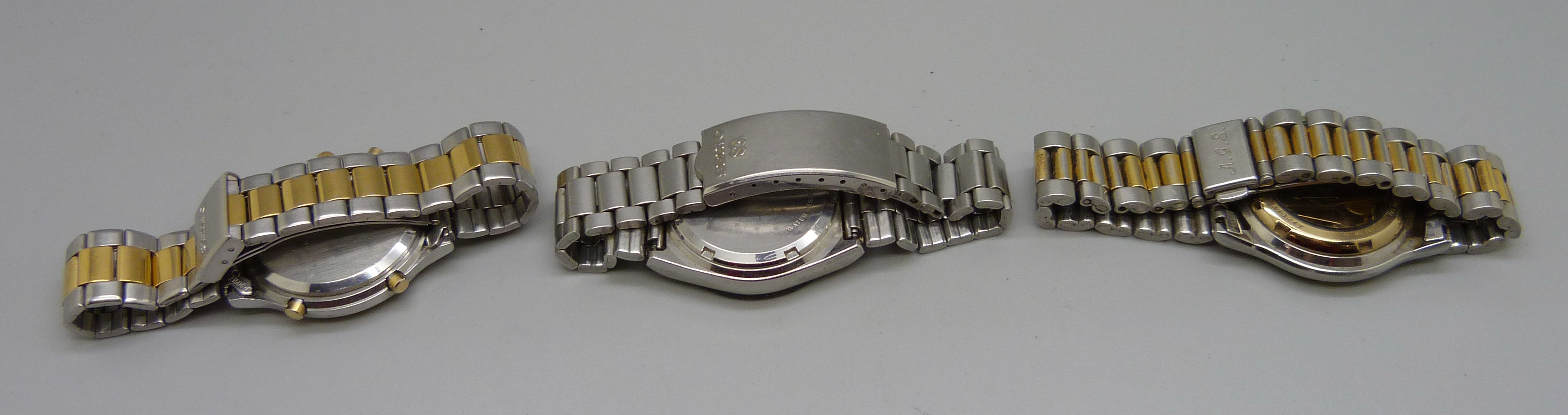 Three Seiko wristwatches - Image 2 of 2