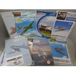 A collection of paper plane model kits