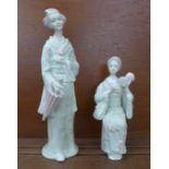 Two porcelain figures of Oriental ladies