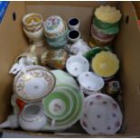 A collection of decorative china including an Old Tupton Ware egg cup, Royal Winton fruit bowls, two