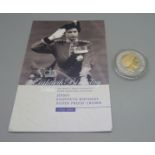 A Royal Mint 2006 Jersey 80th Birthday silver proof £5 coin with fine .999 gold selective plating