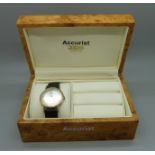 A 9ct gold Accurist wristwatch, with box