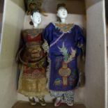 Two antique Chinese opera dolls, height 11"/28cm