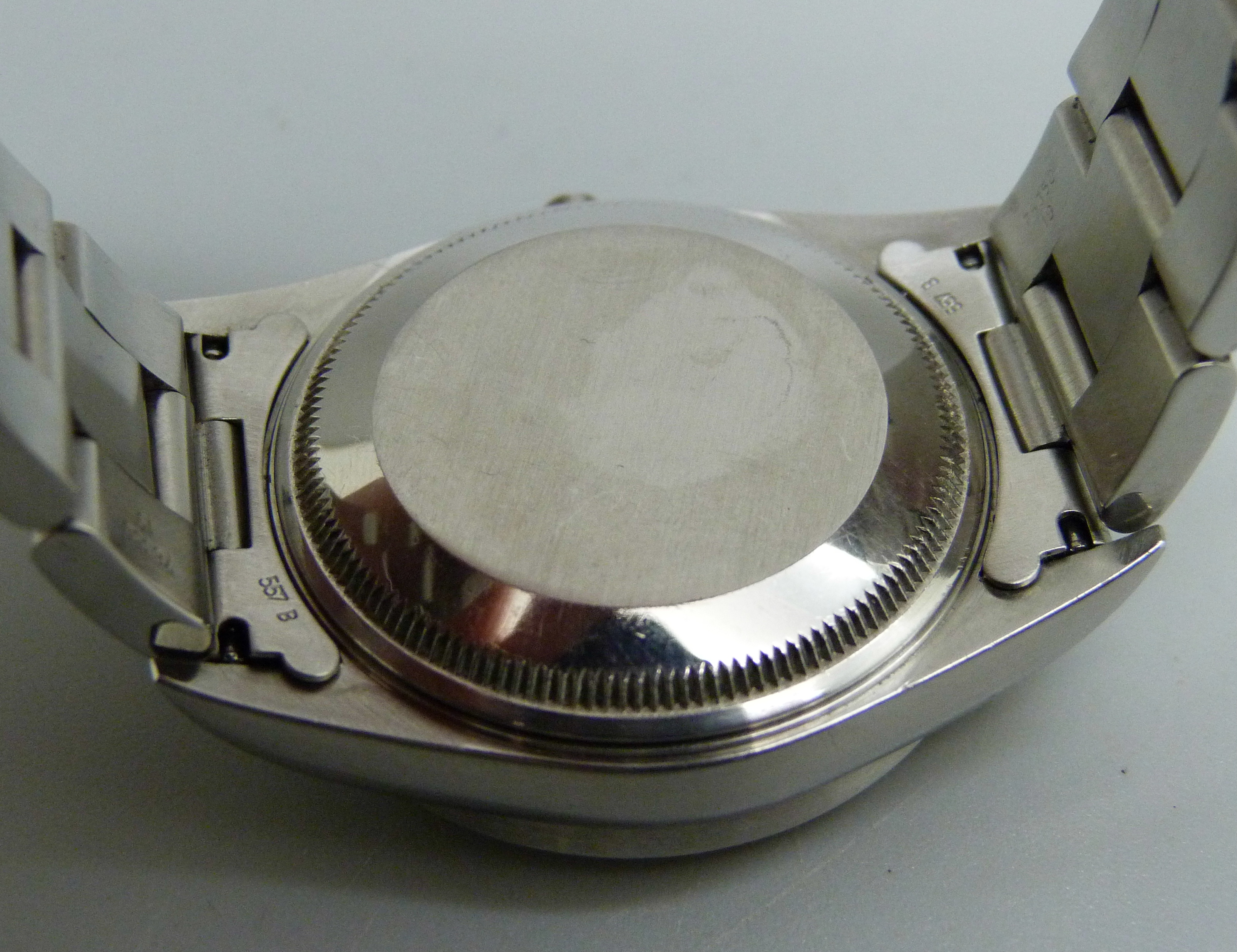 A Rolex Oyster Perpetual Date wristwatch, boxed with papers, lacking crown - Image 5 of 14