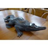 A carved softwood Cayman, 82cms l