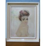 British School (mid 20th Century), portrait of a lady, oil on canvas, indistinctly monogrammed,