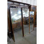 Three teak framed mirrors