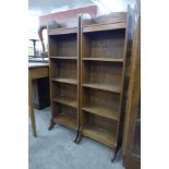 A pair of Edward VII oak open bookcases