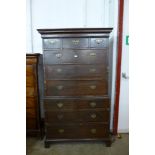 A George III oak chest on chest