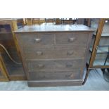 A Victorian ash chest of drawers