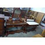 A Victorian Aesthetic Movement mahogany two piece bedroom suite