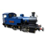 A 5" gauge live steam model of an outside cylinder 0-4-0 tank engine 'Gwen' of the Dick Simmonds