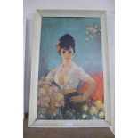 An Ulric print, Valencia Girl, framed