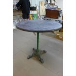 A Victorian cast iron based pub table