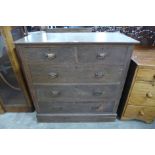 A Victorian ash chest of drawers