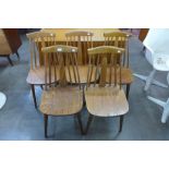 Five beech kitchen chairs