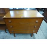 A teak chest of drawers, a/f