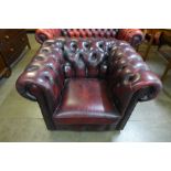 An oxblood leather Chesterfield club chest