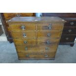 An Edward VII pine eight drawer chest, 92cms h, 87cms w, 32cms d