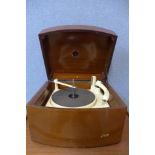 A vintage Pye walnut record player