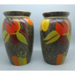 A pair of Athol & Sons vases, 18cm