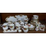 Royal Albert Old Country Roses teawares, six setting, plus additional mugs, dishes, trinket
