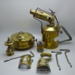 A Primus brass blow torch and Primus stove