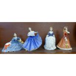 Four Royal Doulton figures, Elain, Elyse, Alison and Julia