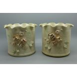 A pair of studio pottery vases, SR incised backstamp