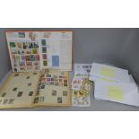 A collection of stamps including two part albums and loose - USA, Canada, Australia, Singapore,