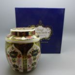 A Royal Crown Derby 1128 Imari pattern ginger jar, 11.5cm