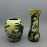 Two Moorcroft vases, 9.5cm and 13cm